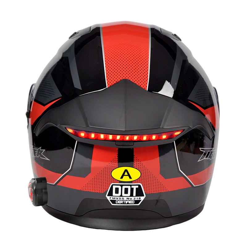 LED Intelligence Tail Light Mo - Full Face Motorcycle Helmet With Bluetooth ulasan dan harga