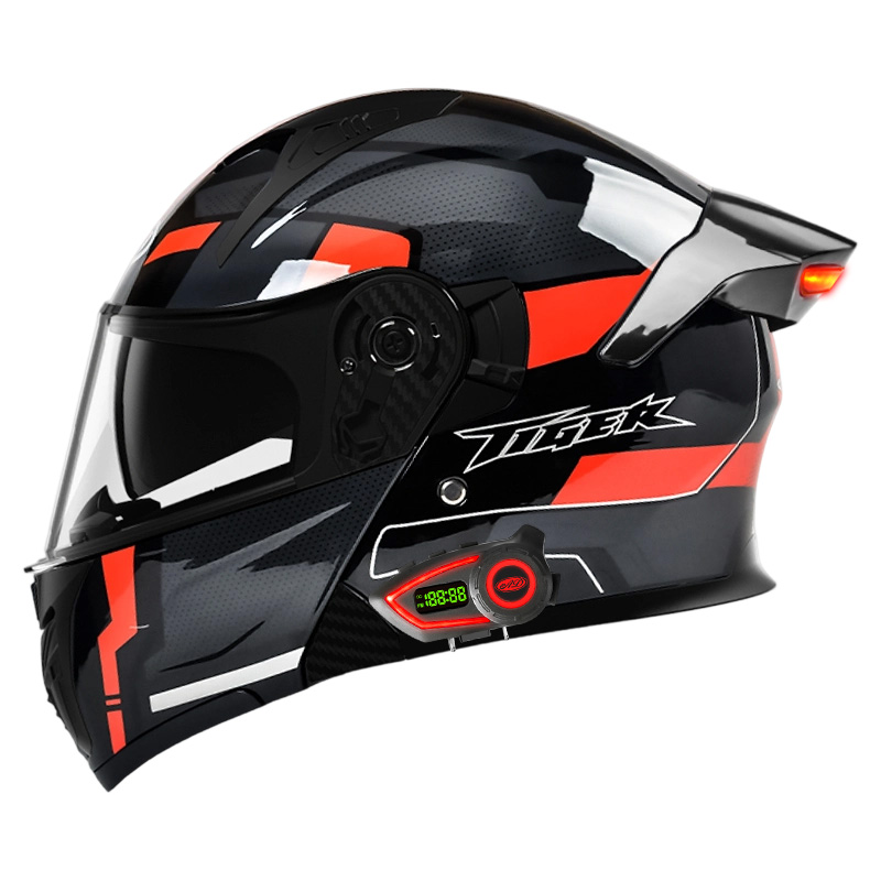 LED Intelligence Tail Light Mo - Full Face Motorcycle Helmet With Bluetooth ulasan dan harga