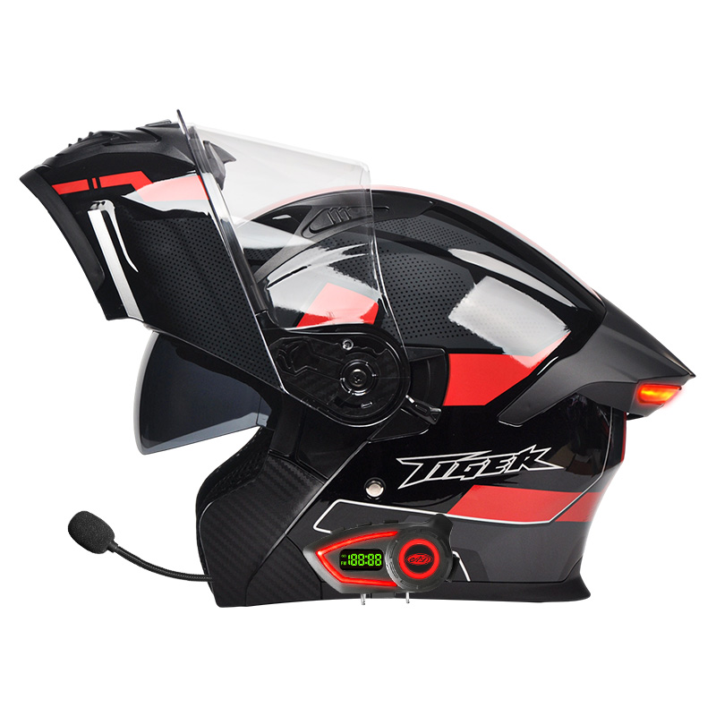 LED Intelligence Tail Light Mo - Full Face Motorcycle Helmet With Bluetooth ulasan dan harga