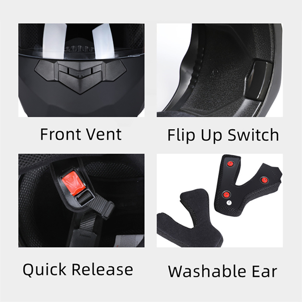 Modular Double Lens Motorcycle - Modular Flip Up Motorcycle Helmet Dot Approved ulasan dan harga