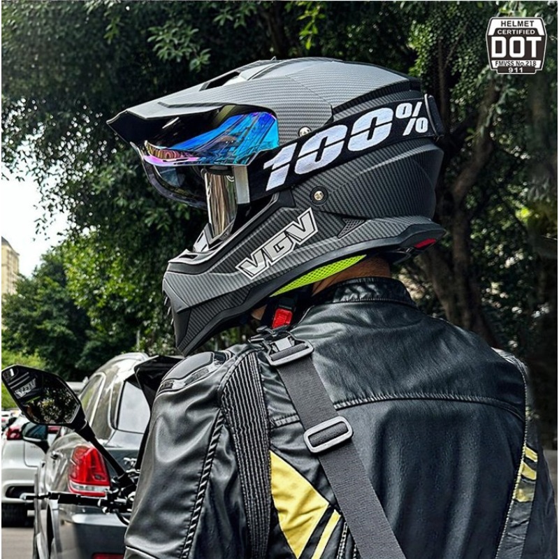 VGV Motocross ECE DOT Certific - Full Face Motorcycle Helmet With Bluetooth ulasan dan harga